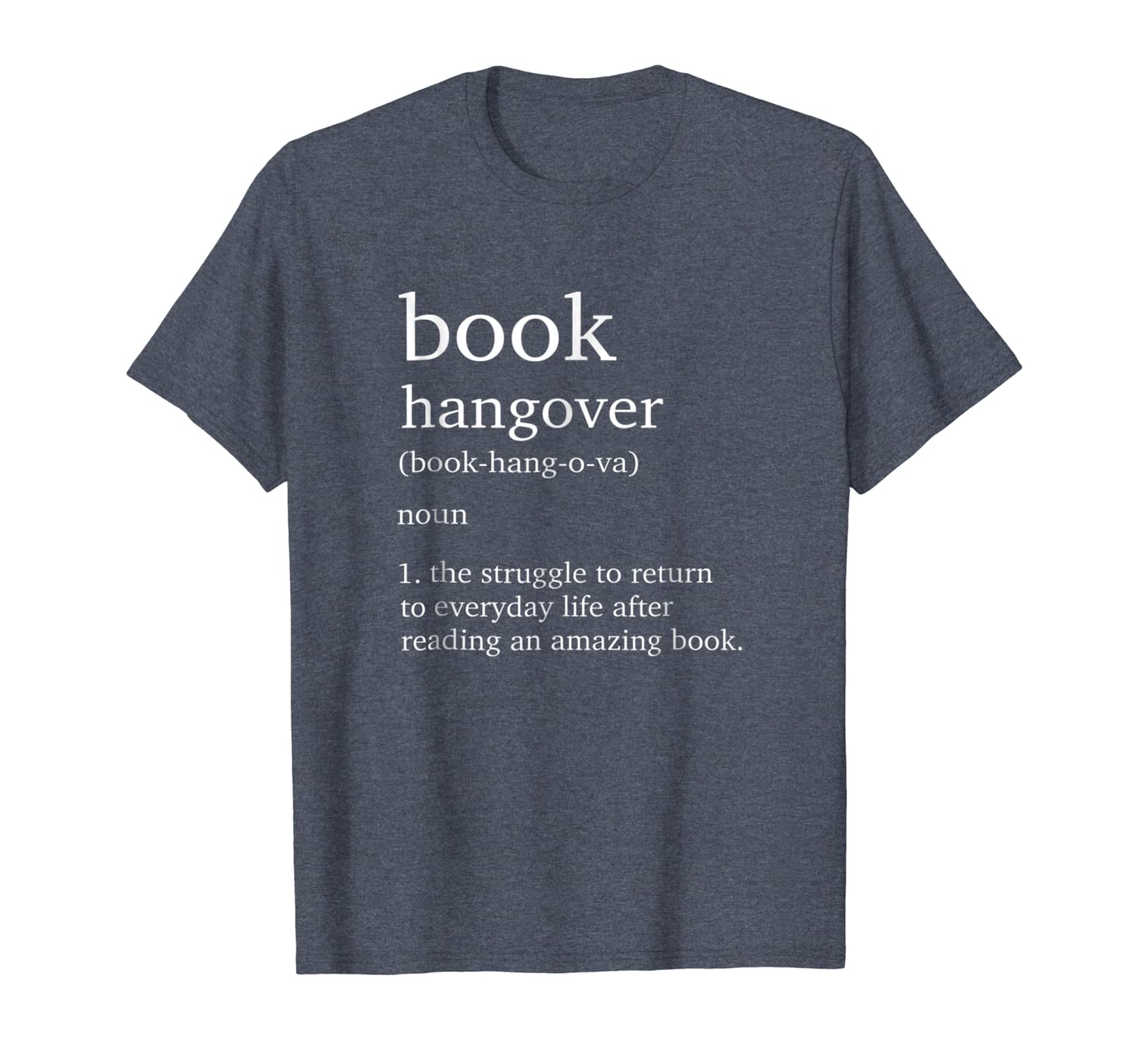 

book hangover word definition - funny reading slogan t-shirt, White;black