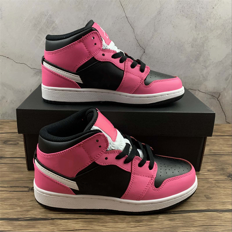 

Womens 1 I Mid GS Pinksicle Basketball Shoes Jumpman 1s Black Pink Outdoor Sports Sneakers Size EU36-40 Ship With Box, Clear
