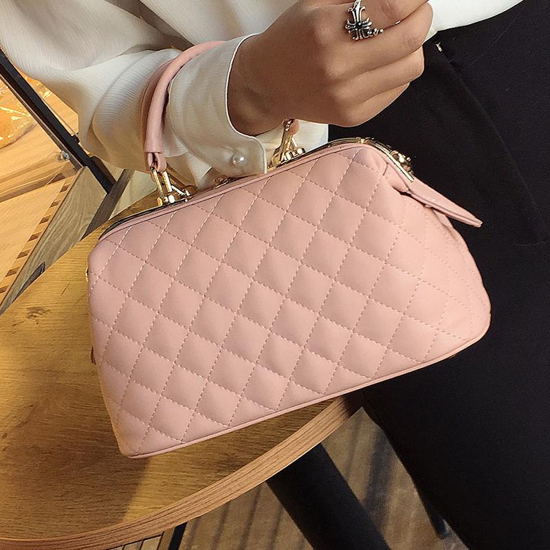 

Winter Style Shoulder Bag Casual Rhombus Chain Korean-style Fashion Handbag Women's Cross Body, Black