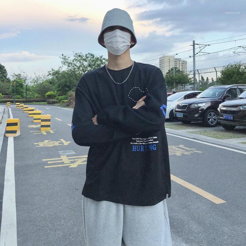 

Men's Hoodies & Sweatshirts 2021 Autumn Plus Size Loose Simple Pure Color Couple Wear Casual Personality Round Neck Men Sports Sweater, Black