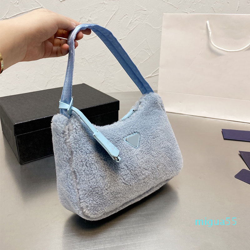 

Autumn Shoulder Back Bag Women Classic Armpit Handbag Purse Fashion Hobo Fluffy Crossbody Bags Flap Zipper Wallet Pocket Multiple Colors