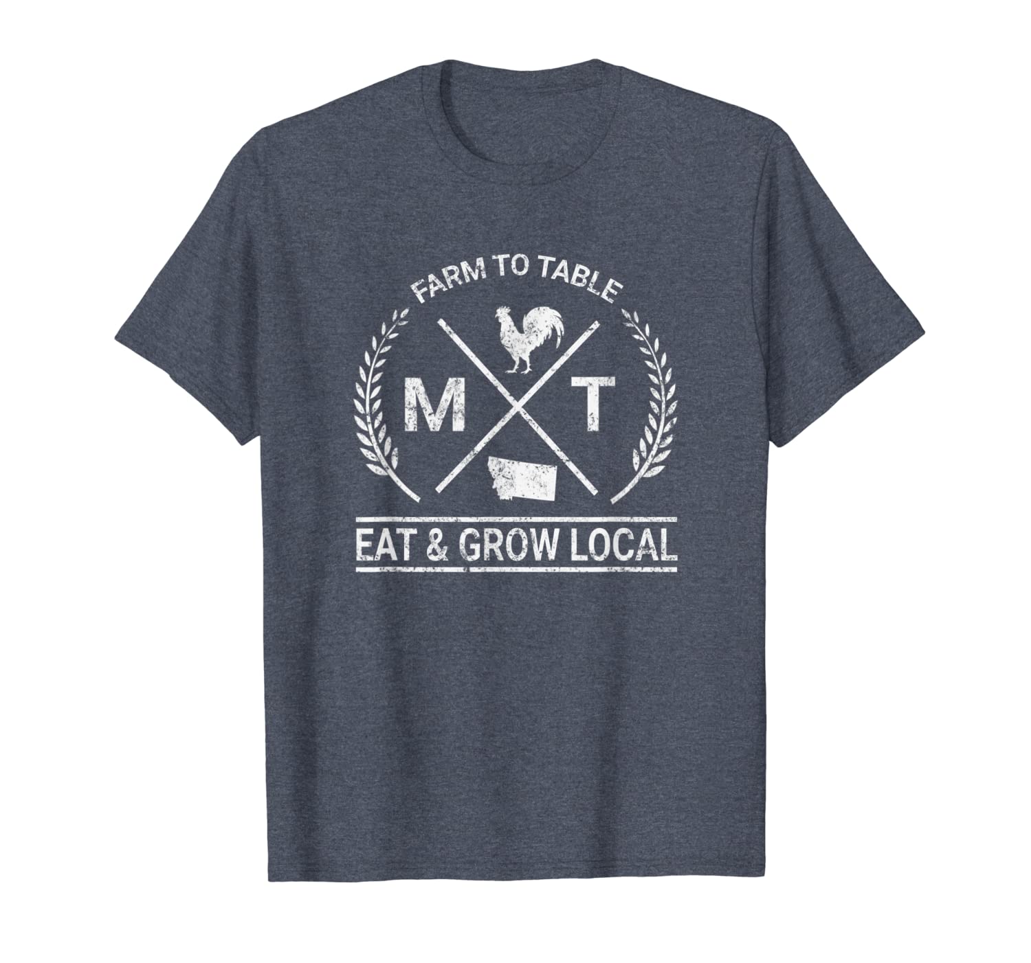 

support montana farmers eat and grow local healthy tee, White;black