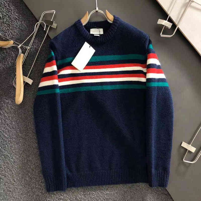 

Men's Sweaters designer European station clothing men's sweater women's fashion leisure color stripe V-Neck long sleeve Hooded warm down jacket ARWC