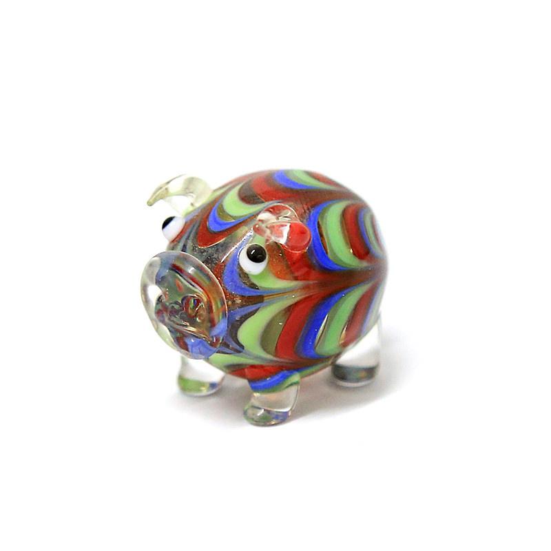 

Decorative Objects & Figurines Handmade Lampwork Hook Strip Miniature Murano Glass Pig Figurine Gift For Kids Home Decoration Cute Crafts Mi