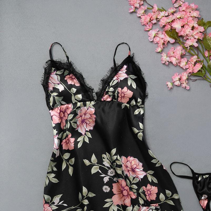 

pyjamas pajamas sleep wear fashion women sleepwear flower lace lingerie temptation underwear jumpsuit, Black;red