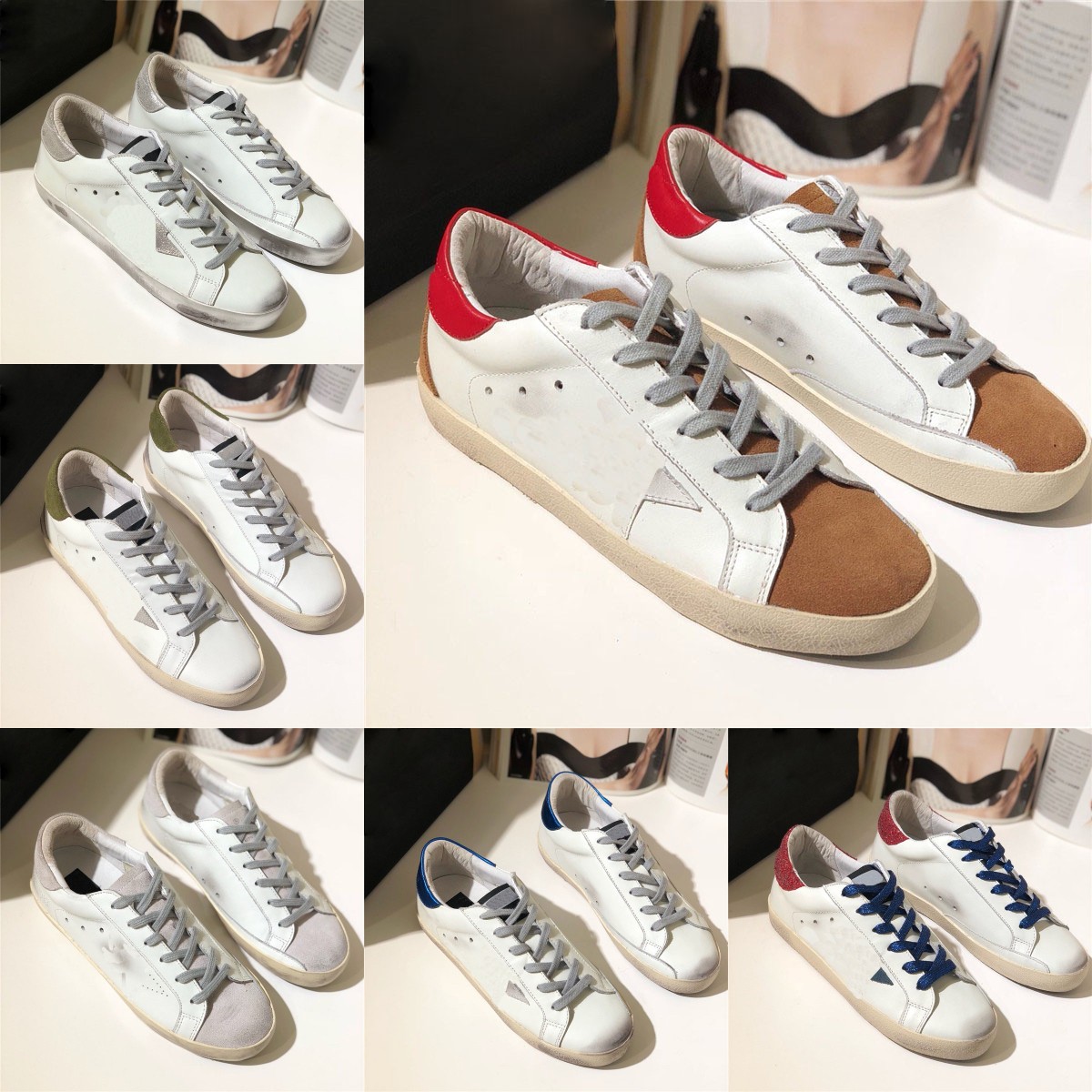 

2021 Designer Golden Goose Casual Shoes Mens Women Luxury Brand Five-pointed Star Pattern Double Small Dirty Lace Up Vintage Trainers Do-Old Bottom Sneakers With Box
