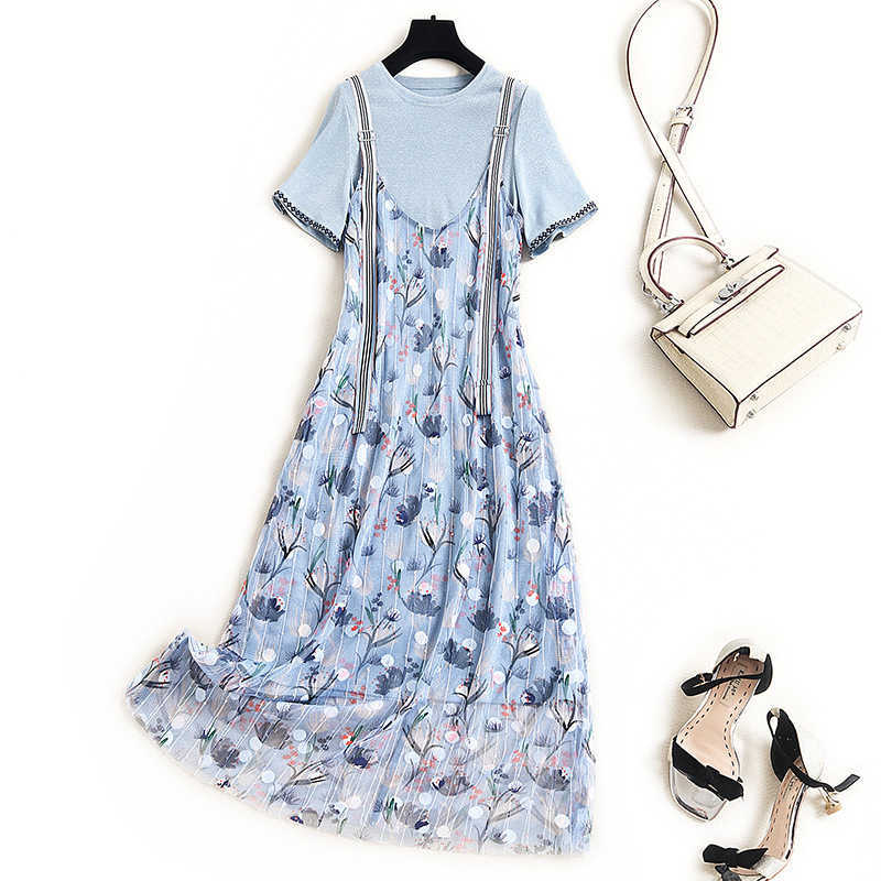 Two Piece 2021 Summer Print Drs L3069-image-702012240