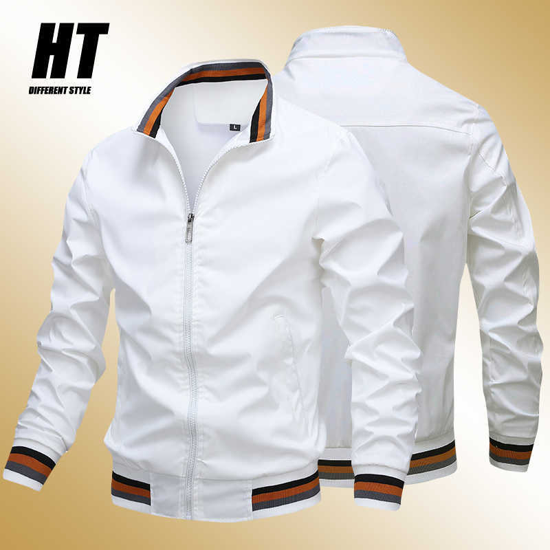 

2021 Winter Zipper Men Jackets Stripe Casual Fleece Thick Coats Fashion Men' Windbreaker Stand Collar Slim Fit Bomber Jacket X0621, Xsxb10yellow
