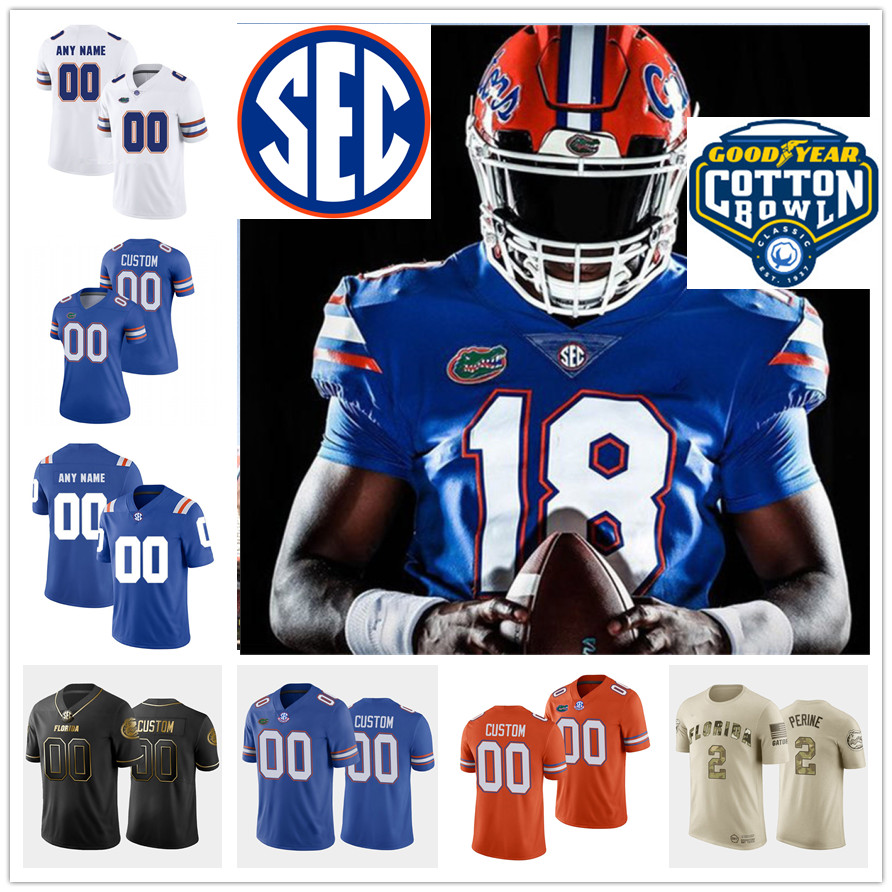 

2022 NCAA Custom Florida Gators Football Jersey 11 Kyle Trask 84 Kyle Pitts 20 Lorenzo Lingard 24 Iverson Clement 5 Emory Jones 5 Kaiir Elam 27 Dameon Pierce Brenton Cox, Blue