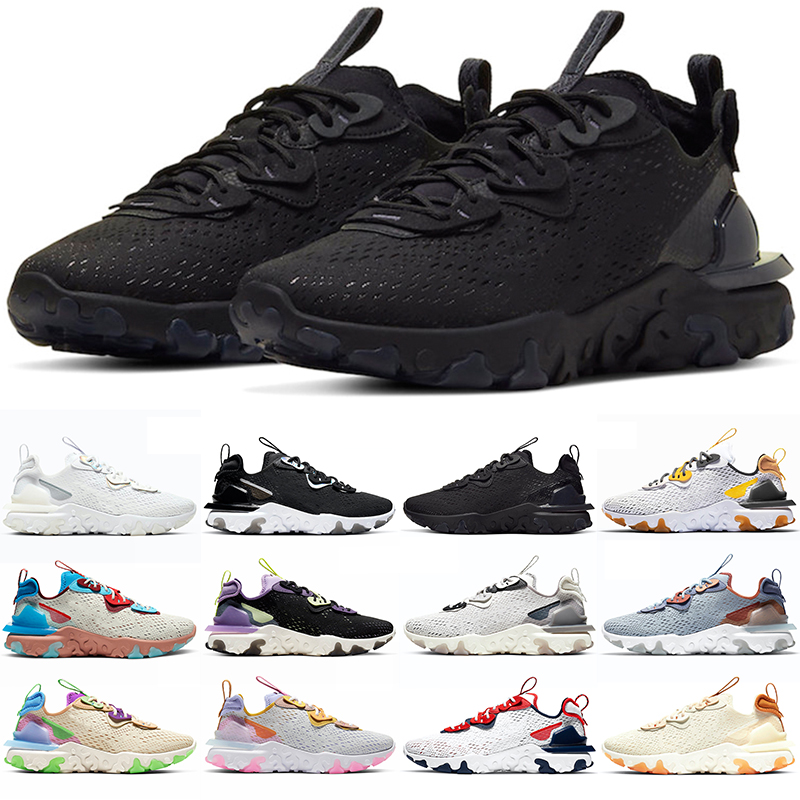 

Wholesale React Vision Runnning Shoes Men Women Sneakers White Black Iridescent Honeycomb Desert Oasis Gravity Purple Sports Chaussure Size 36-45, #1 white iridescent 36-45