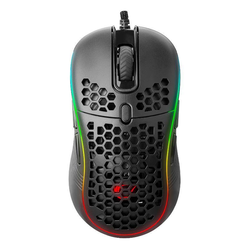 

Mice Rampage SMX-R85 GENTLE 6400dpi Black RGB Led Super Light See Macros Gaming Player Mouse Handy Weight