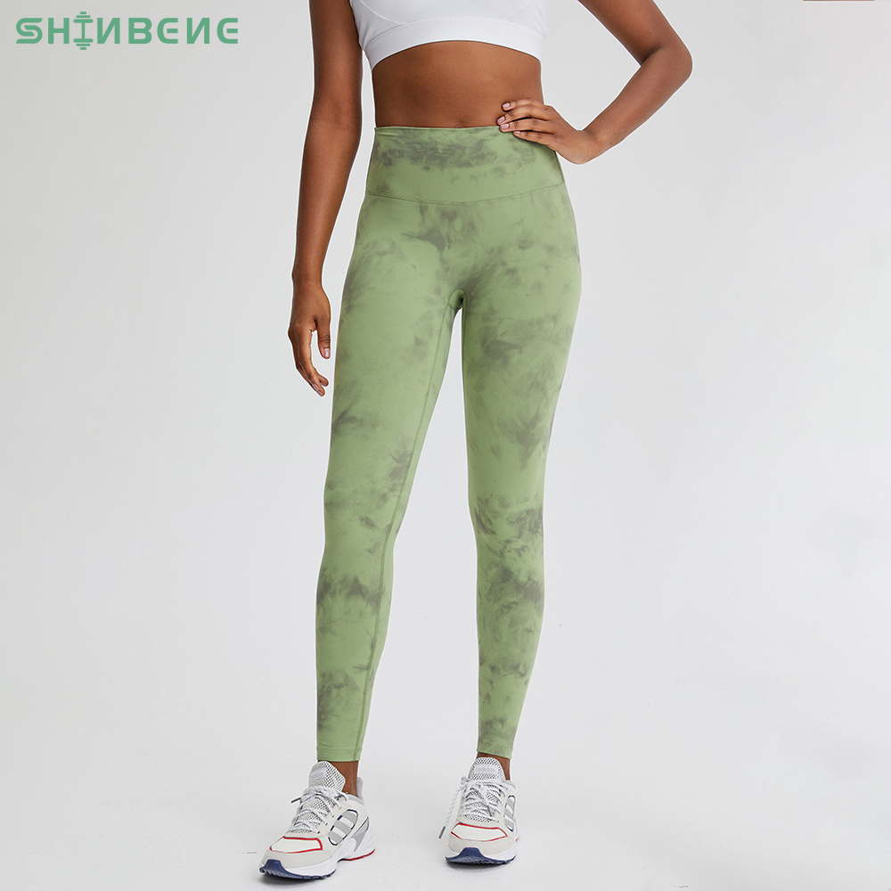 

SHINBENE CLASSIC 3.0-TIE DYE Naked Feel Fitness Workout Legging Women No Camel Toe Squat Proof Yoga Pants Sport Gym Legging 2-12, Tie dye ash