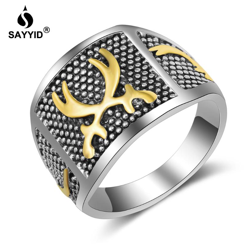 

Cluster Rings SAYYID Design Statement Jewelry Arab Muslim Islamic Knife Ring For Men's Fashion Retro Ancient Silver, Golden;silver