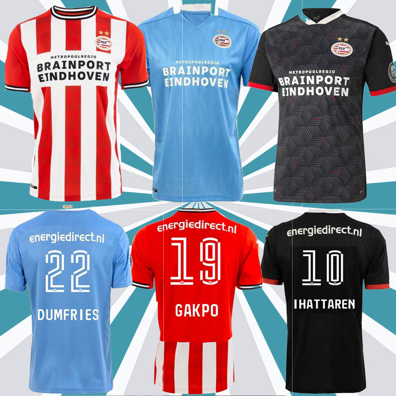 

thailand Men kids kit 20 21 22 EINDHOVEN H.LOZANO home soccer jerseys BRUMA PEREIRO LOZANO 2021 2022 MALEN GAKPO IHATTAREN adult kit away 3r, Black;yellow