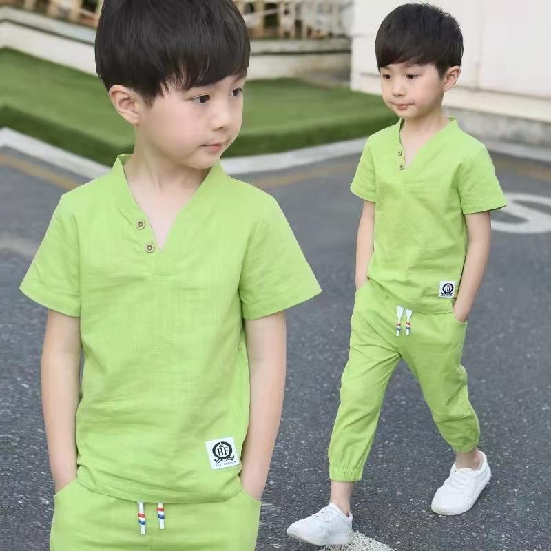 

Clothing Sets Boys' Summer Suit Children's Cotton Clothes Handsome T-shirt + Shorts, Blue