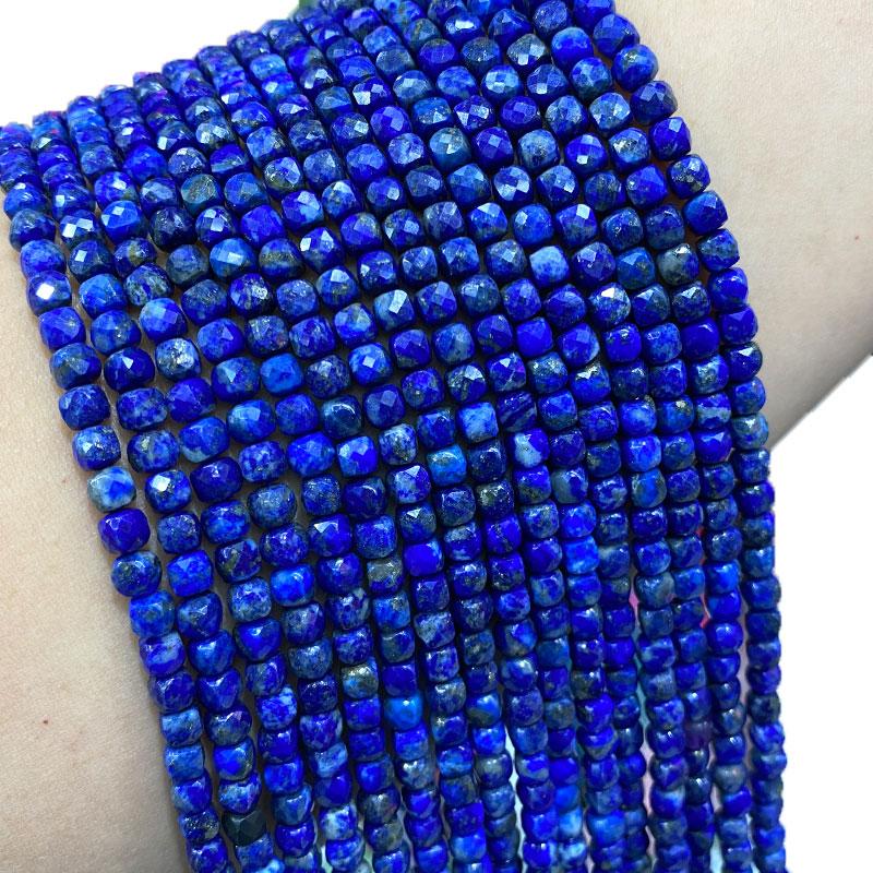 

Other Top 100% Natural Stone Lapis Lazuli Faceted Cube Geometry Gemstone Spacer Beads For Jewelry Making DIY Bracelet Necklace 4-5MM