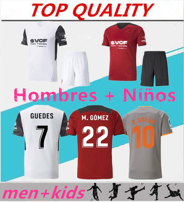 

Men + kids kits 2021 2022 Valencia Soccer Jerseys Camiseta de fútbol 21/22 RODRIGO PAREJO KANG IN GAMEIRO GAYA GUEDES C.SOLER football shirt, 21/22 home
