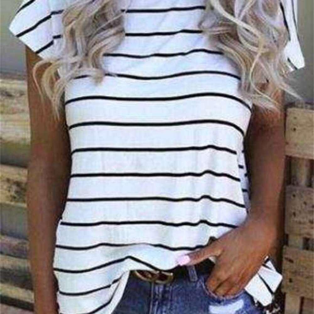 

Casual Dresses Women' top stripe stitching camouflage leopard print contrast round neck short sve T-shirt, White