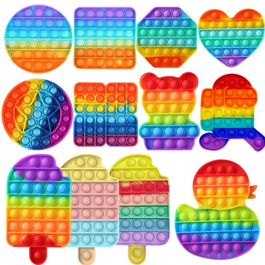 

Rainbow Funny Fidget Toy Antistress Toys For Adult Children Push Bubble Fidget Sensory Autism Special Needs Anxiety Stress Gifts GYQ