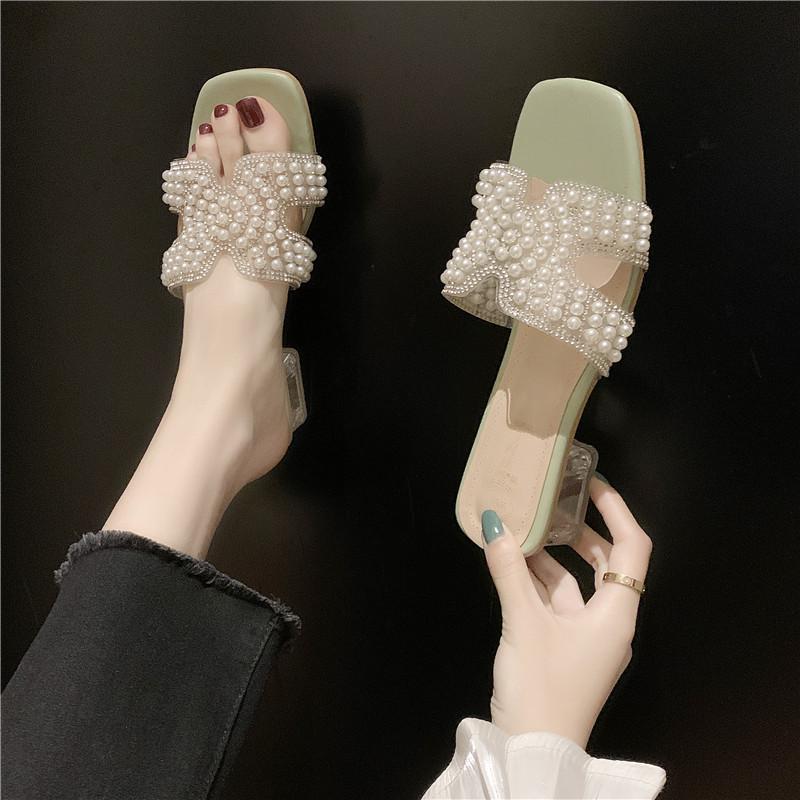

Slippers Flower Decoration Simple And Elegant Daily Casual Women's Flat Shoes Spring Fashion Singles Solid Color U30-42, Black