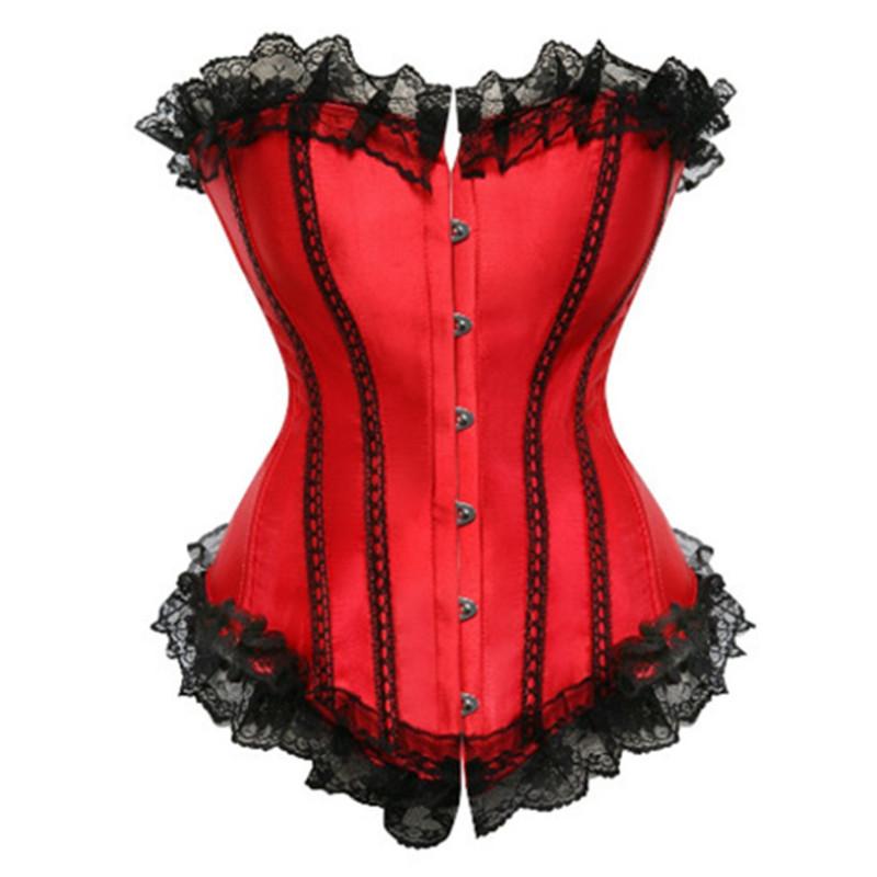 

Women' Shapers Shapewear Hook-and-Eye Buckle Drawstring Adjustable Design Lace Embellished Court Style Corset