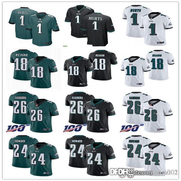 

Mens Women Youth Philadelphia Eagles 11 Carson Wentz 26 Miles Sanders 24 Howard 1 Jalen Hurts 18 Jalen Reagor Football Jerseys, Black;red