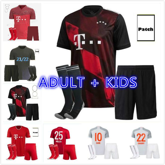 

Men + KIDS kit 2021 Bayern SANE Munich Soccer jersey 2022 HERNANDEZ COUTINHO LEWANDOWSKI Gnabry COMAN 4th Football shirt, Black