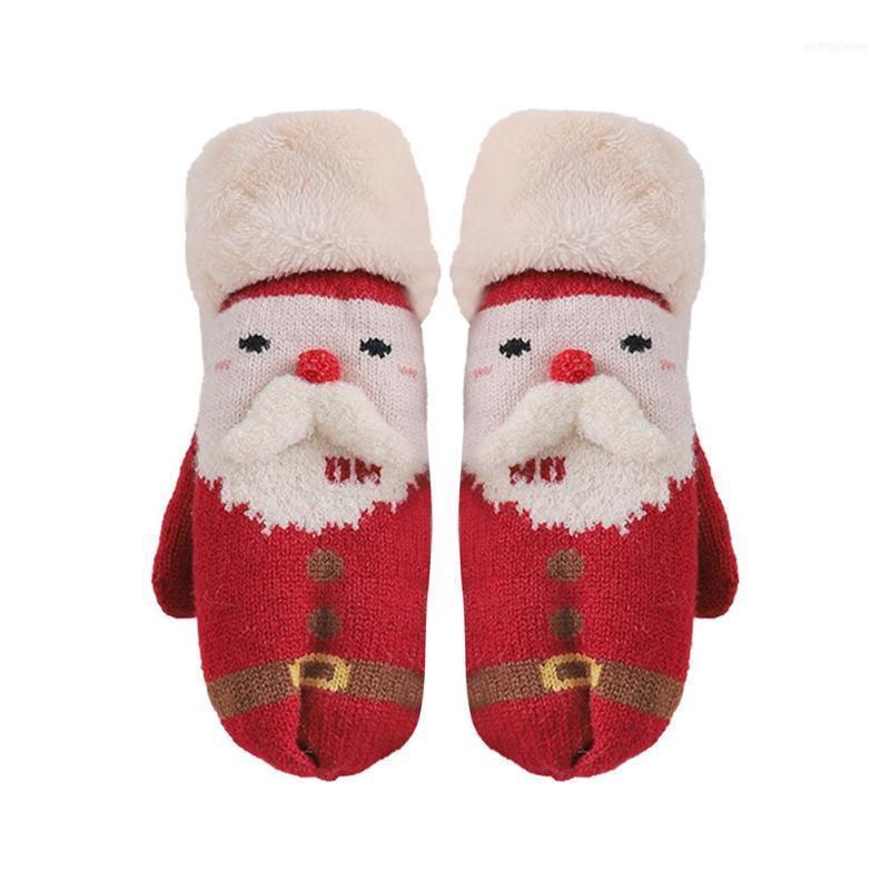 

Winter Christmas Gloves Children Full Finger Warm Cotton Lovely Mittens Knitted For Students Gift Thicken Fashion 2021 Glove1