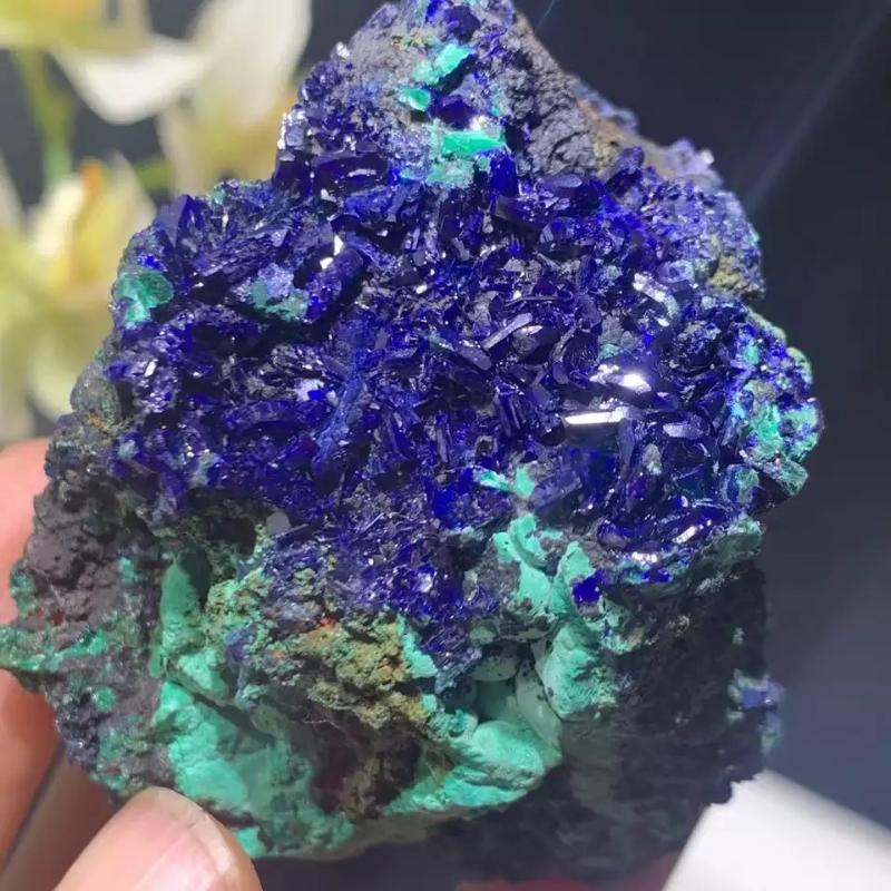 

Decorative Objects & Figurines Natural Azurite Malachite Geode Crystal Mineral Specimen Reiki Healing Stone Gemstone Collection Home Decorat