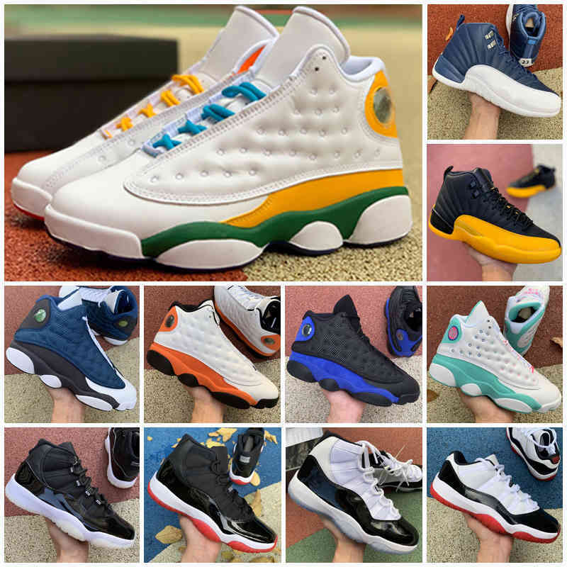 

2021 New Arrival Jumpman 13 12 11 GS Playground Mens Womens Lucky Green Soar 13s 12s 11s Sports Sneakers Trainers Size 36-47, As photo 10