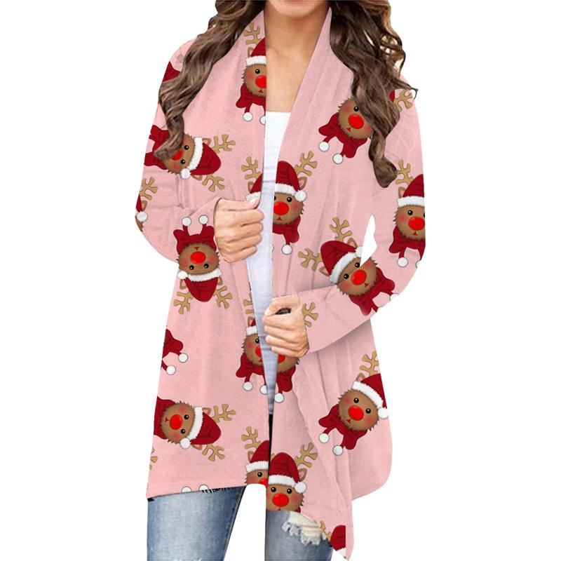 

Women's Knits & Tees Knitted Cardigan Coats Christmas Ladies Long Sleeve Solid Loose Casual Top Soft Femme Sweater *8, White