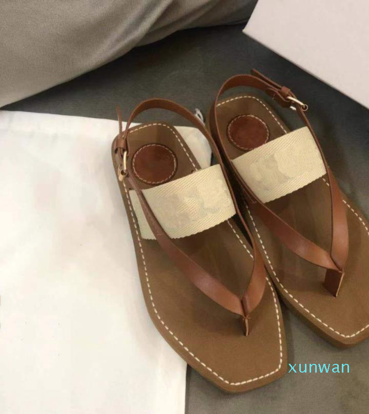 

Fashion Designer Women Beach Sandals Embroidery Platform Shoes Flip Flops Loafers Summer Flats Shoes Ladies Sandals Slipper Size 35-42, With box