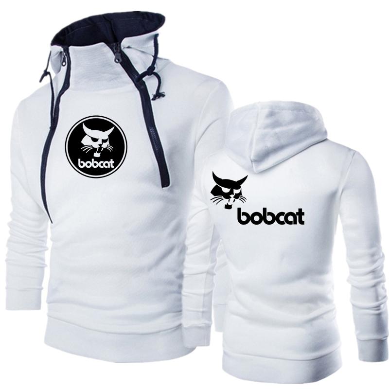 

Men's Tracksuits 2021 Selling Spring Autumn Bobcat Brand Mens Fashion Style Double Zip Solid Color Long Sleeve Print Pure Cotton Tops, Gray