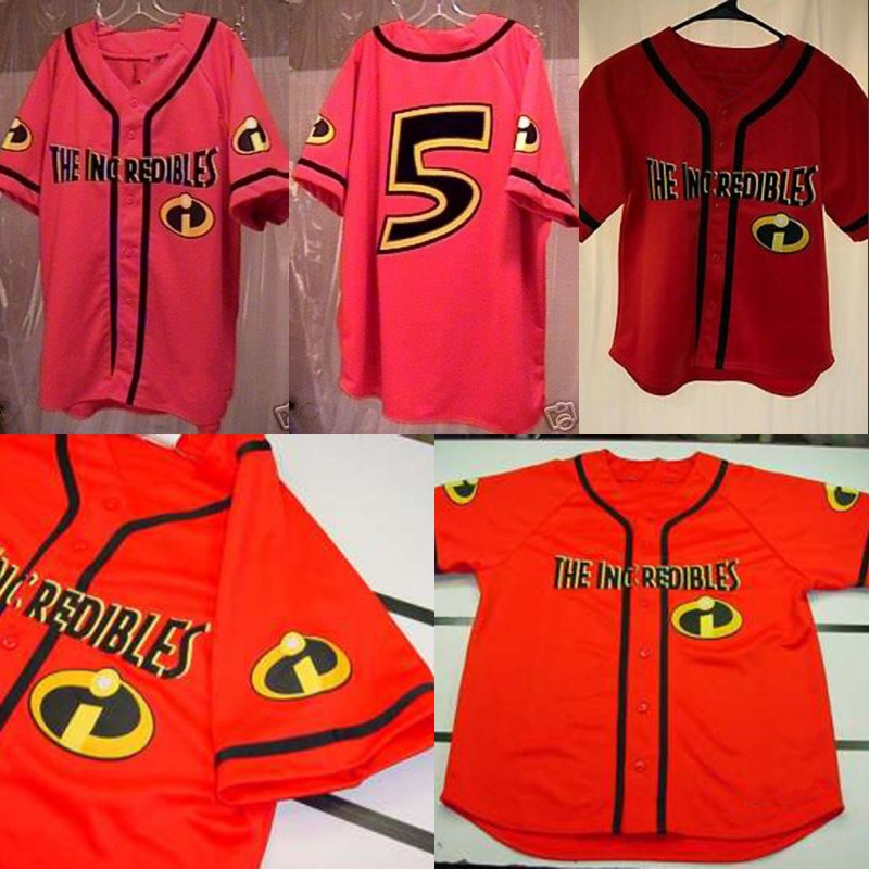 

New Disney The Incredibles Movie Baseball Jersey Mens Womens Youth Custom Baseball Jerseys, Blank red