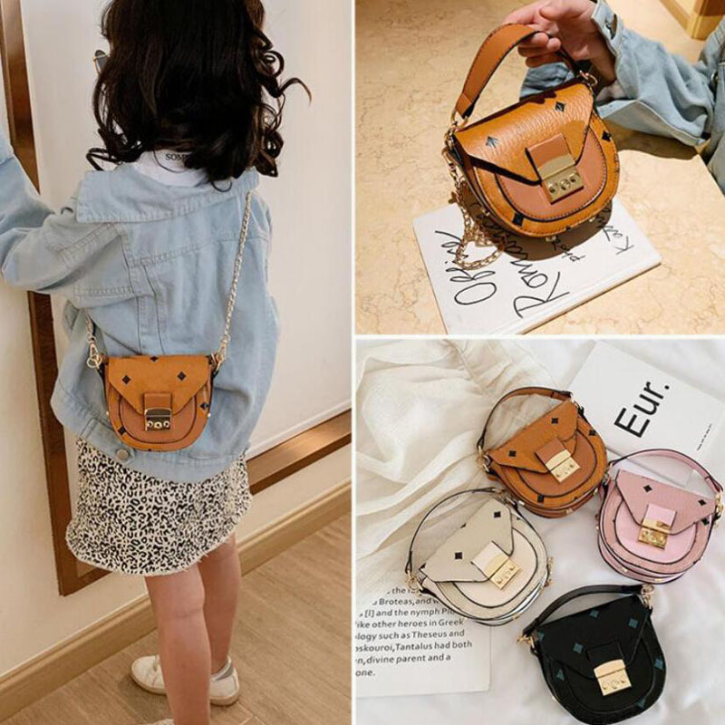 

Luxury Letters Printed Handbag Cute Girl Designer Leather Single Shoulder Handbags Evening Clutch Fashion Messenger Crossbody Bags for Girls, Brown