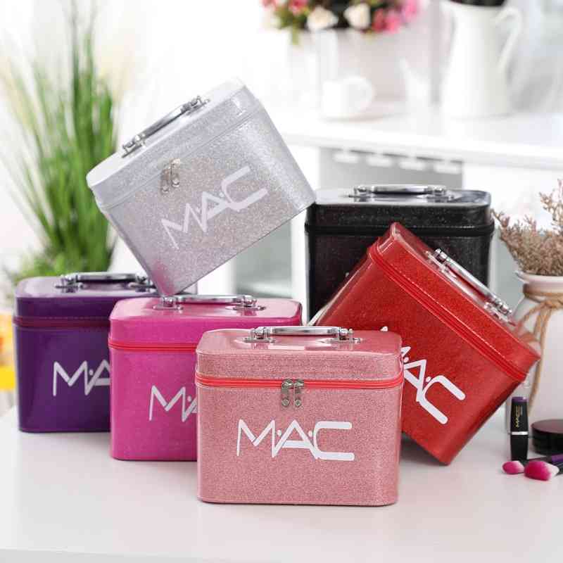 

Cosmetic large capacity cosmetic box multifunctional Pu storage bag, 802mac small pink