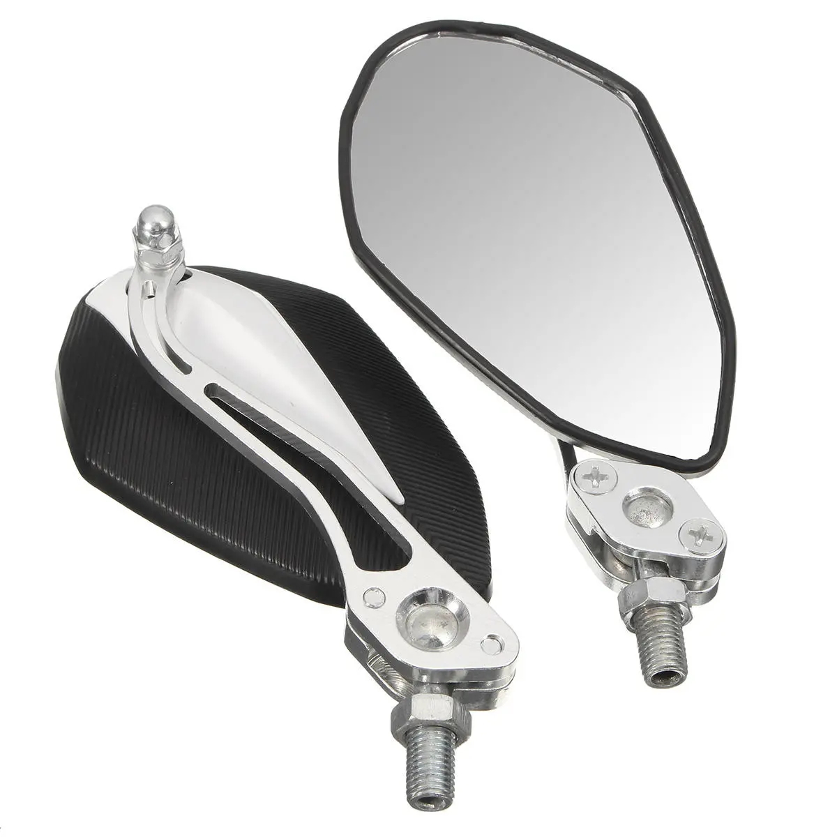 

Motorcycle Rear View Side Mirrors Aluminum 10mm 8mm Screw Universal