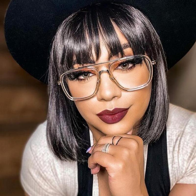 

Fashion Sunglasses Frames Decorative Glasses Unisex Celebrity Style Square Transparent Prescription Eyeglasses Frame Clear Lens Optical Eyew