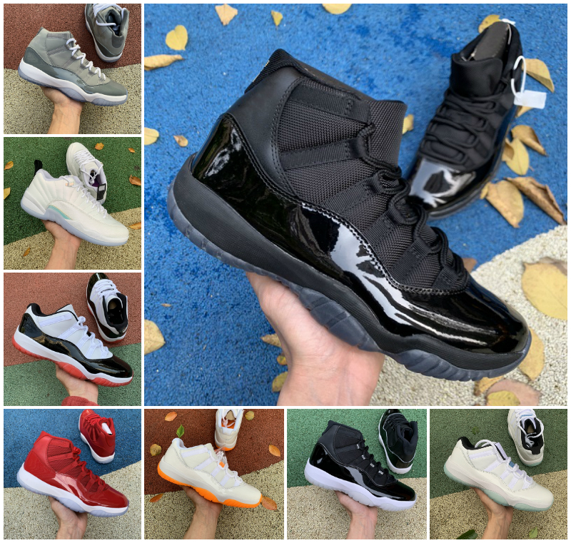 

Jumpman Retro 11 11s OG Basketball Shoes Mens Women Midnight Navy Cherry Cool Grey Jubilee 25th Anniversary Gamma Blue Cap and Gown Playoffs Bred Concord 45 Sneakers, Bubble package bag