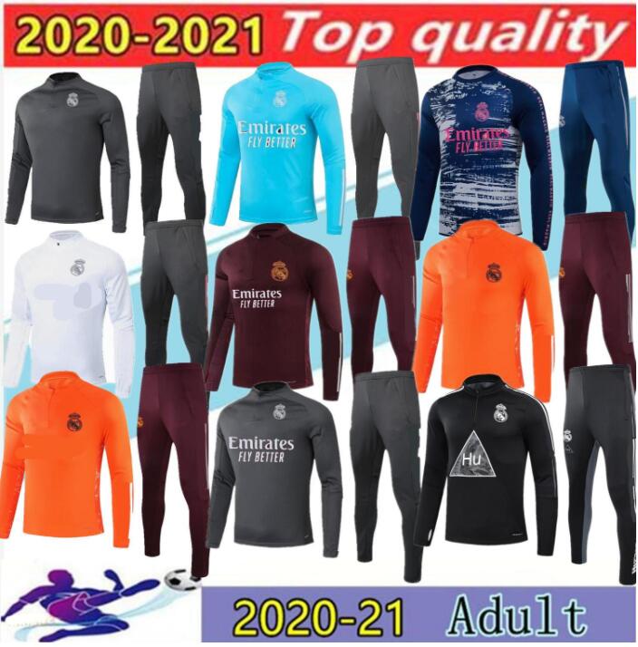 

2021 adult Real Madrid TRACKSUIT chandal futbol soccer Training suit 20/21 camiseta de futbol REAL MADRID Tracksuit, Black
