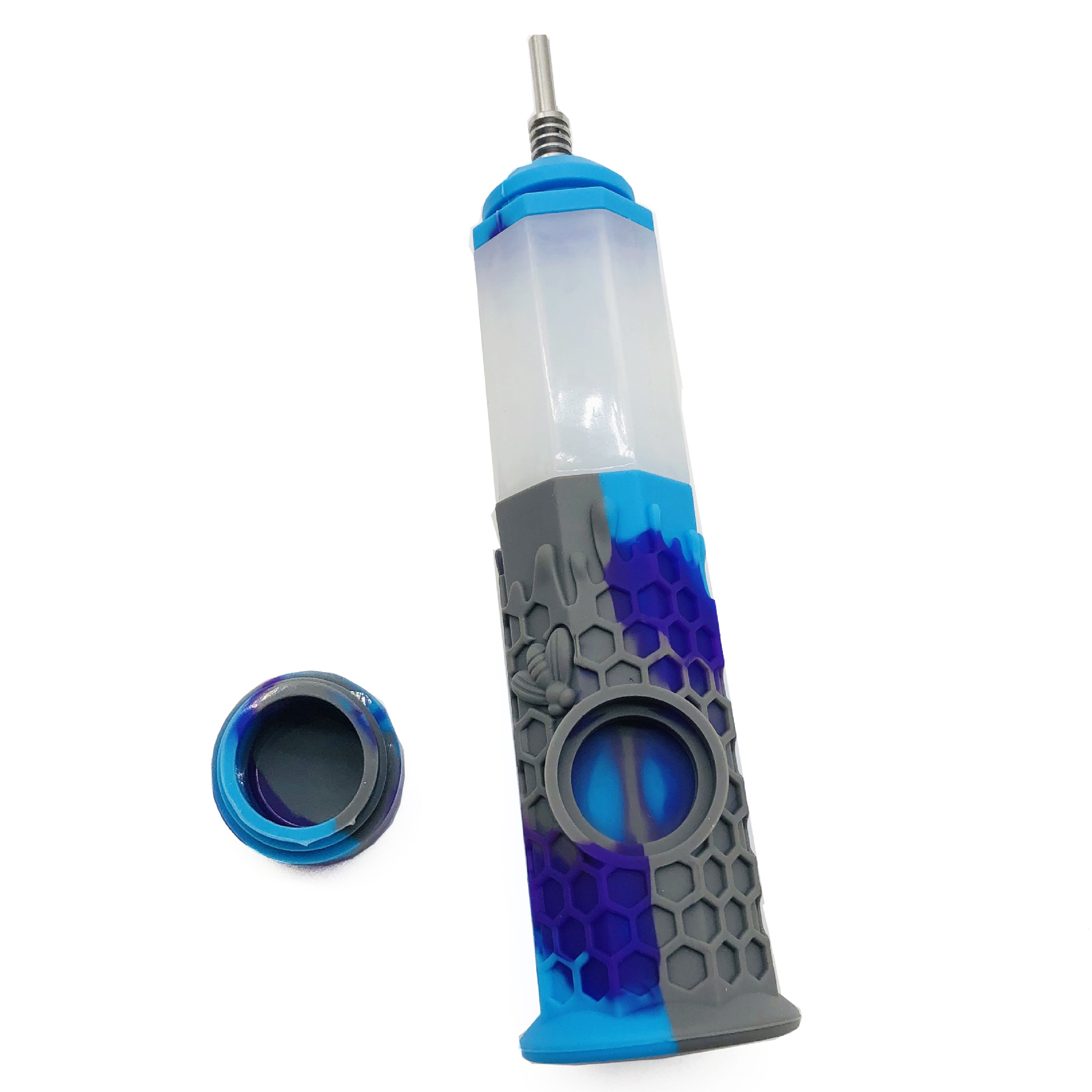 

Tobacco smoking hand pipe 18*14 cm Silicone pipes nectar collector kits comes with stainless steel tip Smoke Accessories