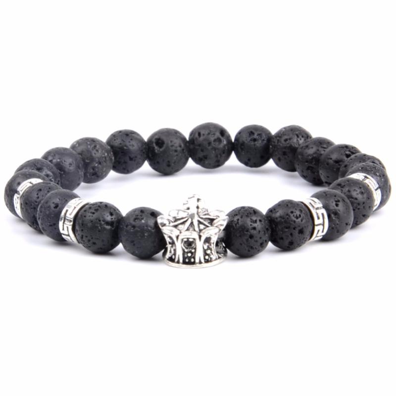 

Beaded, Strands Wholesale Men Bracelet Jewelry Carousel 2021 Fashion Bracelets For Women Natural Stone Bead Lava Yoga Pulseira Bojux Bilekli