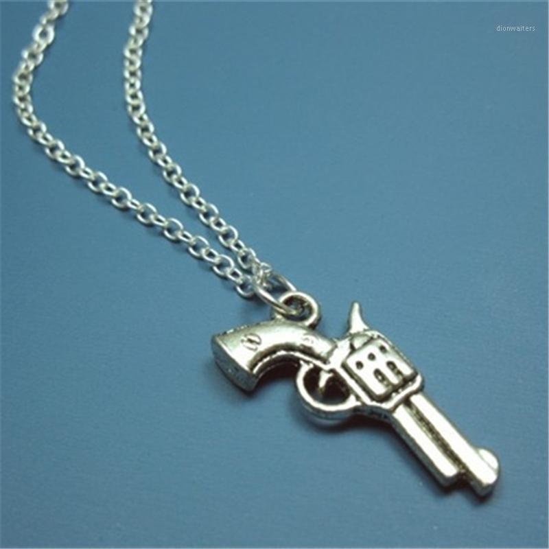 

Pistol Gun Necklace Silver Color Chain Quirky Geeky Gothic Emo Punk Cute Funky Chains