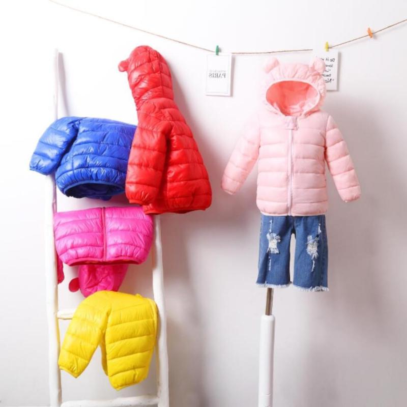 

Down Coat Girls Winter Bright Waterproof Jacket Kids Cotton Thick Warm Outerwear Jackets Children Clothing Boys Casual Tops, Blue;gray