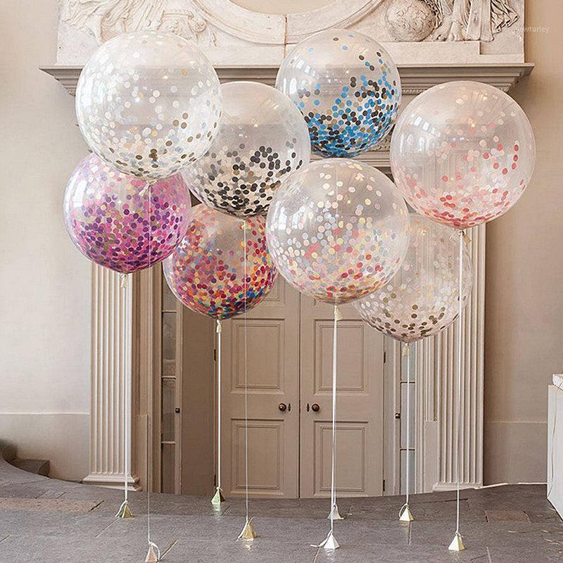 

Party Decoration 18 Inch Sequins Confetti Transparent Balloons Balloon For Wedding Baby Shower Birthday Decor Supplies