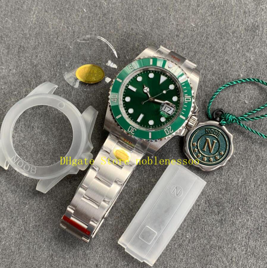 

2 Style Top V12 Version N Factory Watch 904L Men's Classic 40mm Black Green Ceramic Bezel 116610 116610LN Automatic Cal.3135 Movement Mechanical NoobF Watches, 01