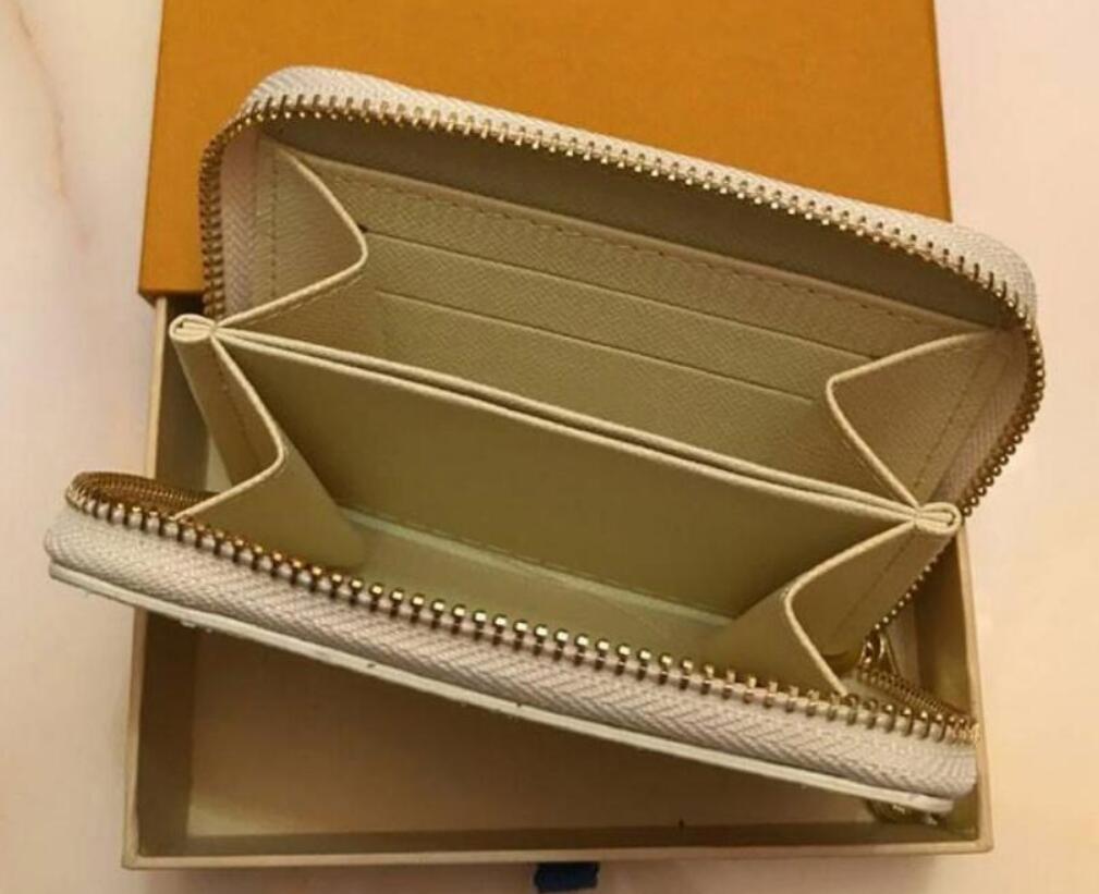 

Fashion 7 Colors Classic flower Mens Brand Wallet zip pocket Men Card holder zipper Pouch Best Designer leather coin purse, Red;black