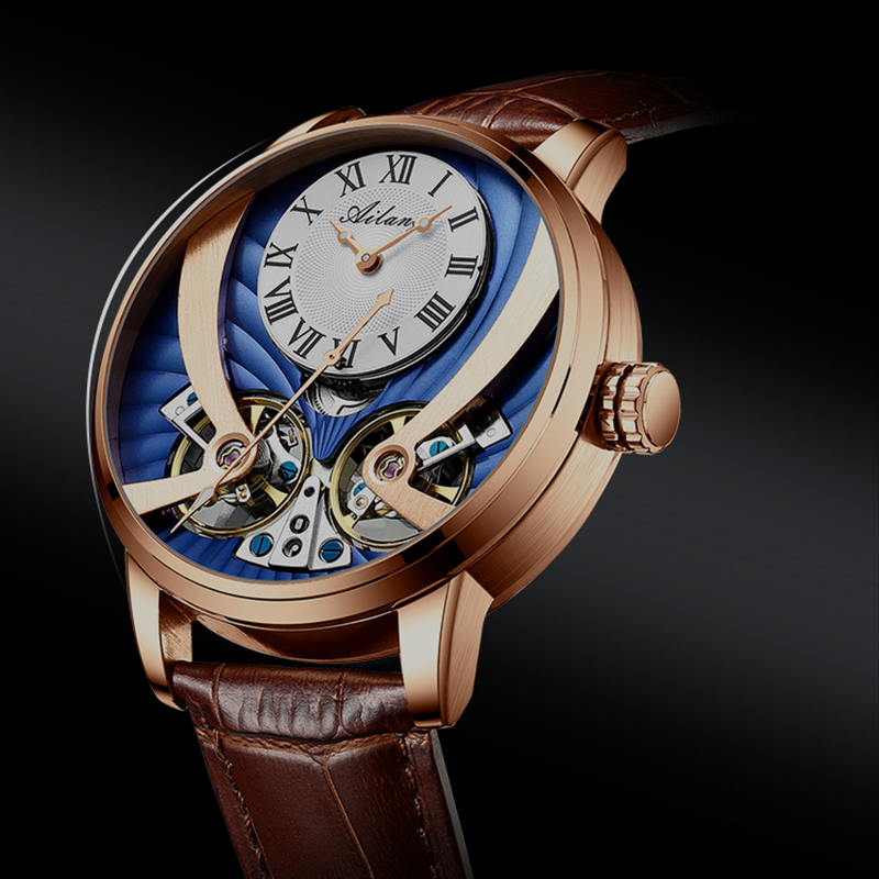 

Watch Double Pendulum Automatic Mechanical Movement Fashion Deep Waterproof Men's Watch Hollow 2021 New