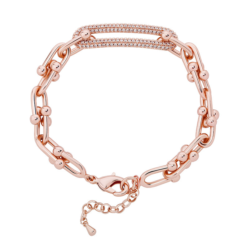 

copper prong 3a cz stone bracelet & necklace set bling iced out geometric u shape link chain chokers necklaces for men women hip hop jewelry, Silver