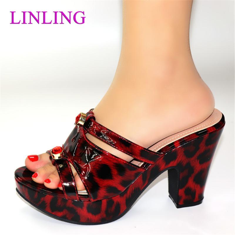 

Dress Shoes African Women High Heels Lady Wedding Comfortable Light Rhinestone Casual Flexible Slippers, Black